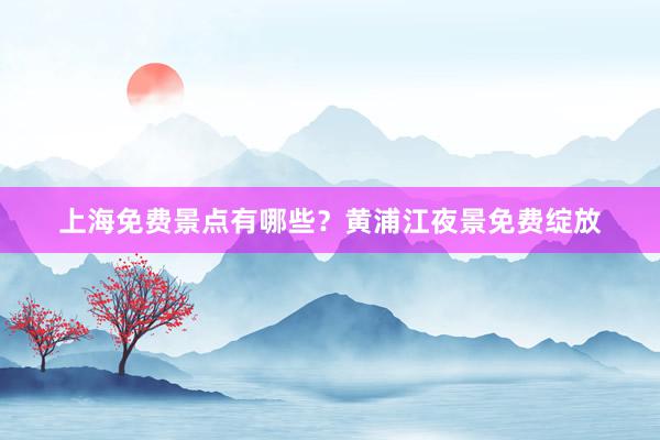 上海免费景点有哪些？黄浦江夜景免费绽放